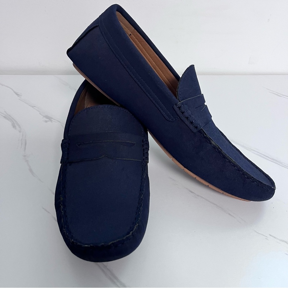 Tommy Hilfiger Navy Blue Suede Moccasin Loafer Size 11 - Picture 9 of 9